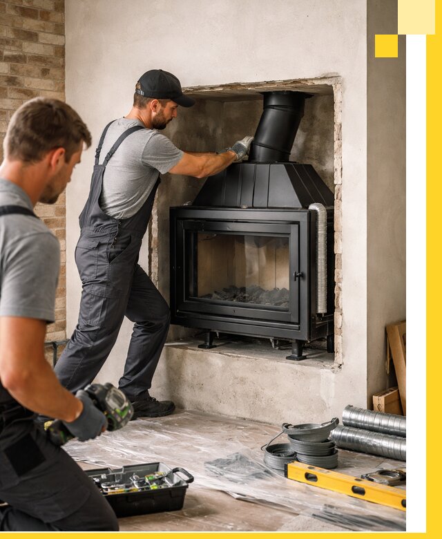Установка каминных топок в Саянске: монтаж, подключение