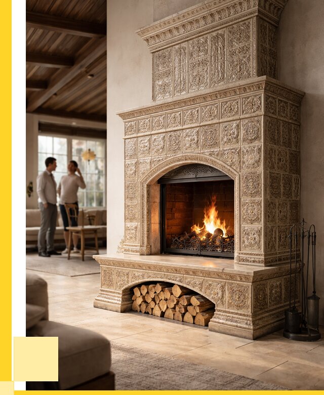 Купить изразцовый камин в Саянске от 254350 р. | ЭриданСск