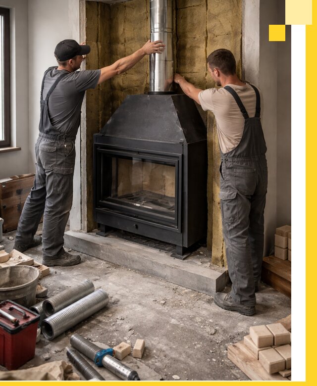 Изготовление и монтаж закрытых каминов в Саянске под ключ