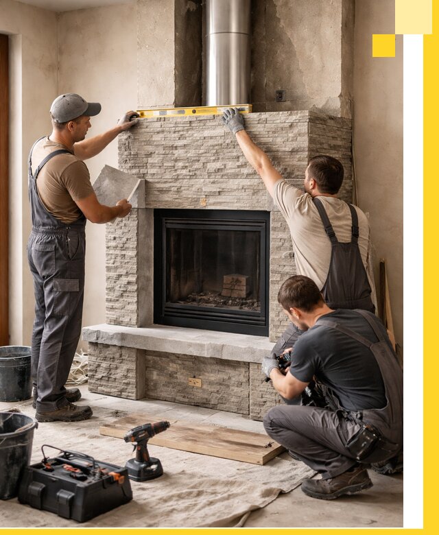 Профессиональный монтаж каминов под ключ в Саянске для дома