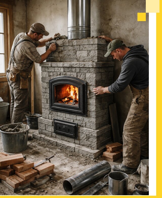 Производство, поставка и монтаж дровяных печей в Саянске