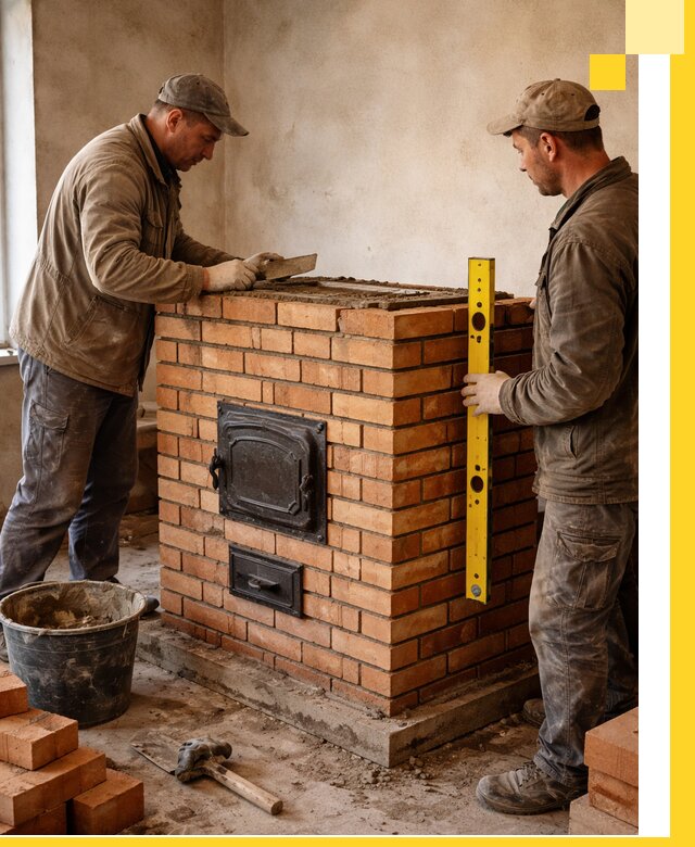 Отопительные печи под ключ в Саянске, установка и сборка