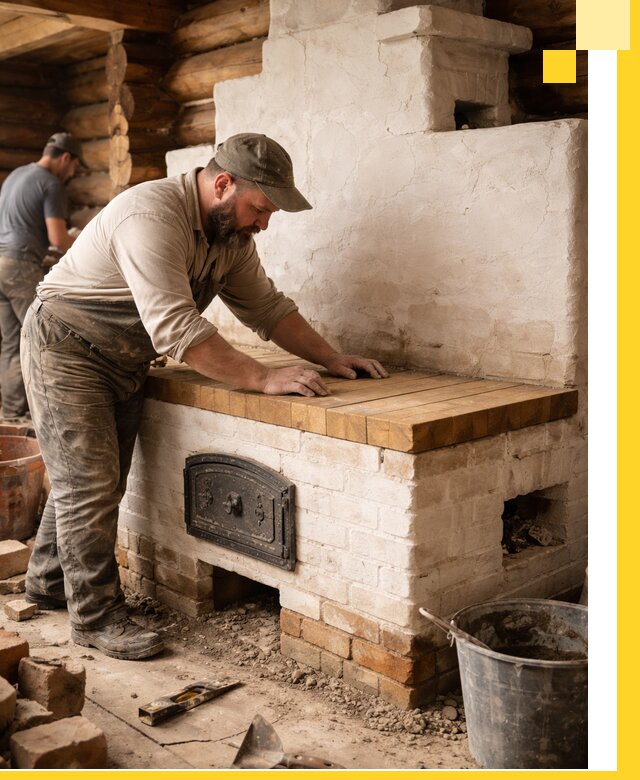 Проектирование и установка русской печи с лежанкой в Саянске