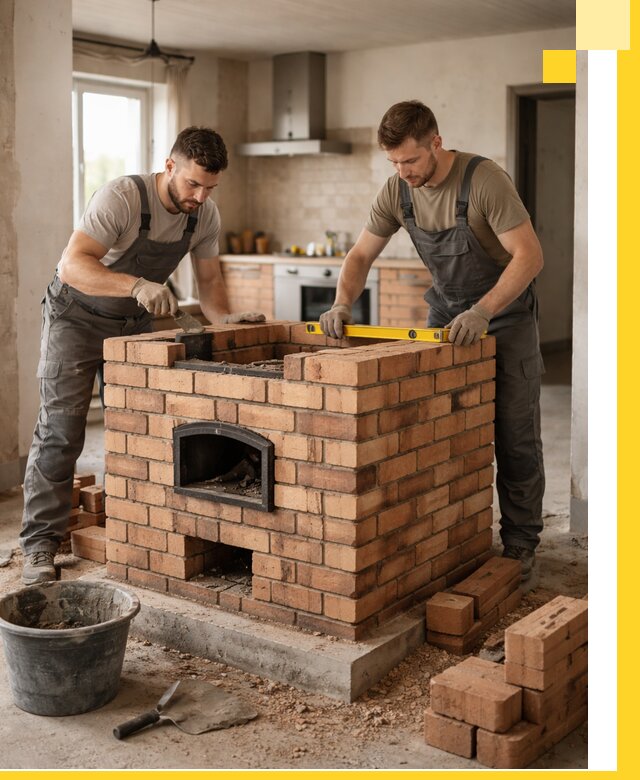 Установка и монтаж печей в частном доме в Саянске под ключ