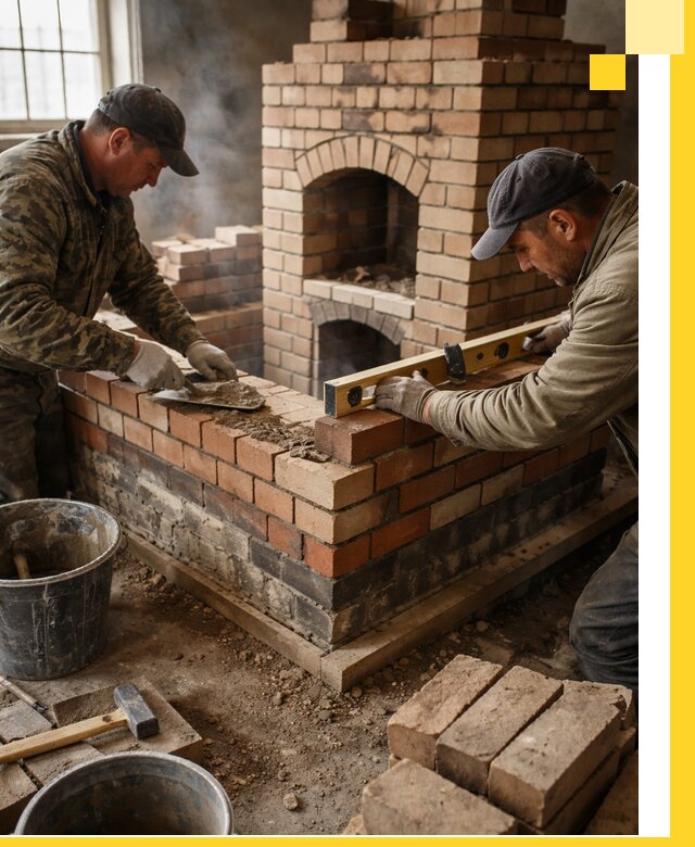 Изготовление и монтаж печей и каминов из кирпича в Саянске