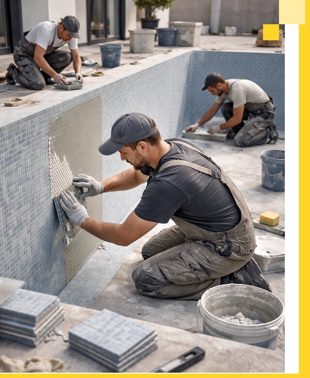 Облицовка бассейнов в Саянске плитка мозаика гидроизоляция