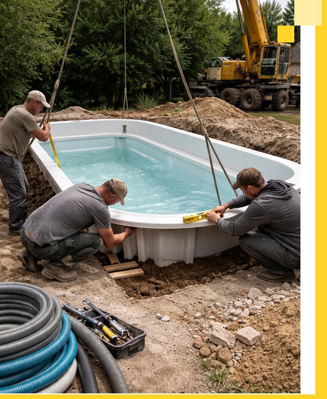 Установка и монтаж композитных бассейнов под ключ в Саянске