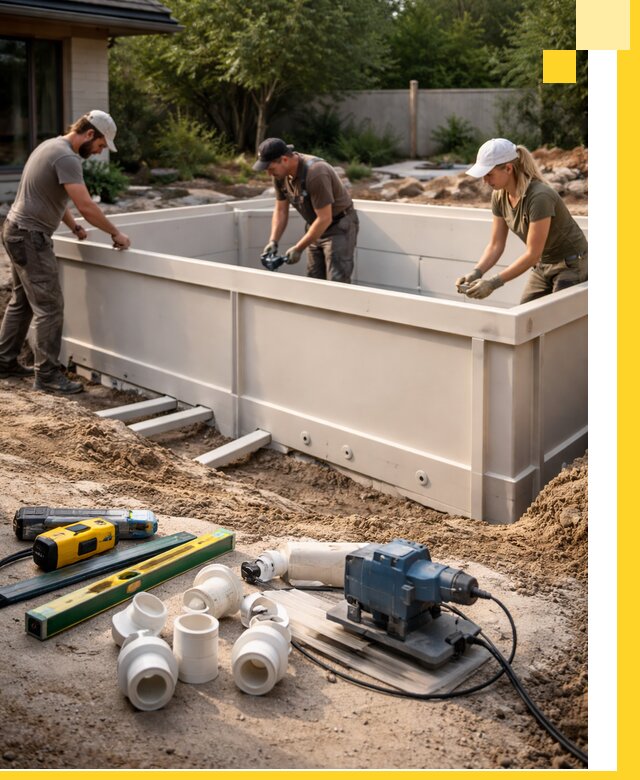 Установка полипропиленовых бассейнов под ключ в Саянске