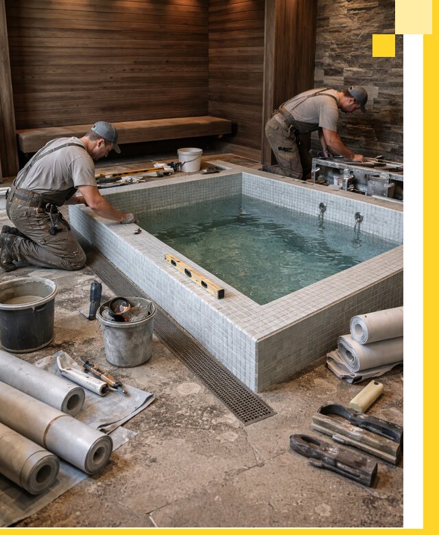 Установка и строительство бассейнов для сауны в Саянске