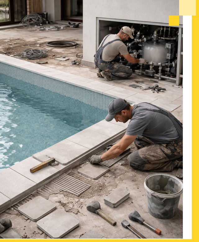 Строительство и монтаж бассейнов в коттедже в Саянске