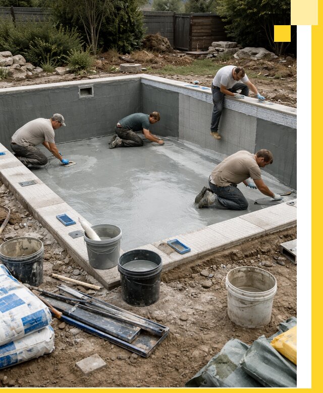 Изготовление и монтаж чаши бассейна под ключ в Саянске