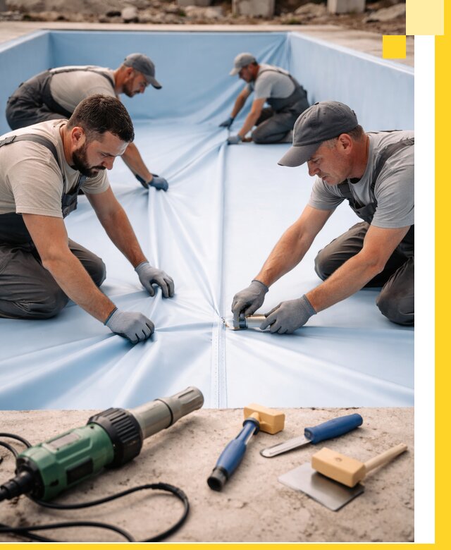 ПВХ пленка для бассейнов с монтажом и гарантией в Саянске