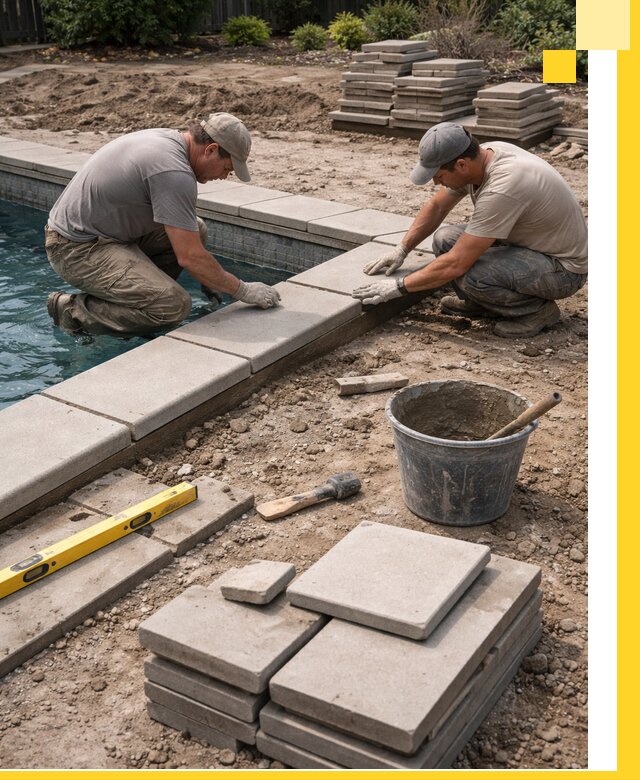 Установка и изготовление копингового камня для бассейнов в Саянске