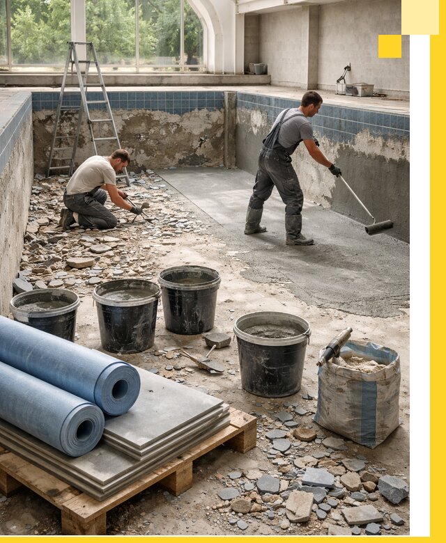 Реконструкция бассейнов в Саянске: ремонт, гидроизоляция