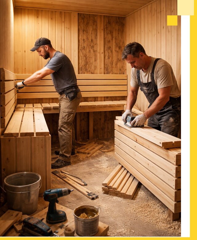 Профессиональный комплексный ремонт саун под ключ в Саянске