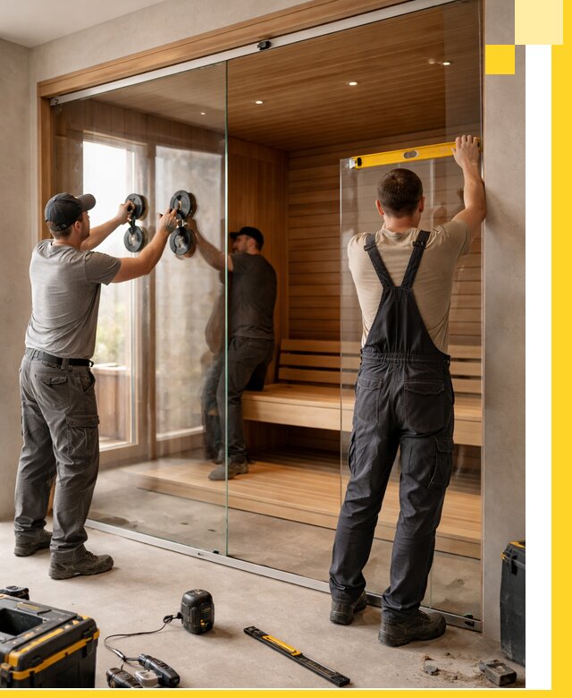 Производство и монтаж стеклянных саун под ключ в Саянске