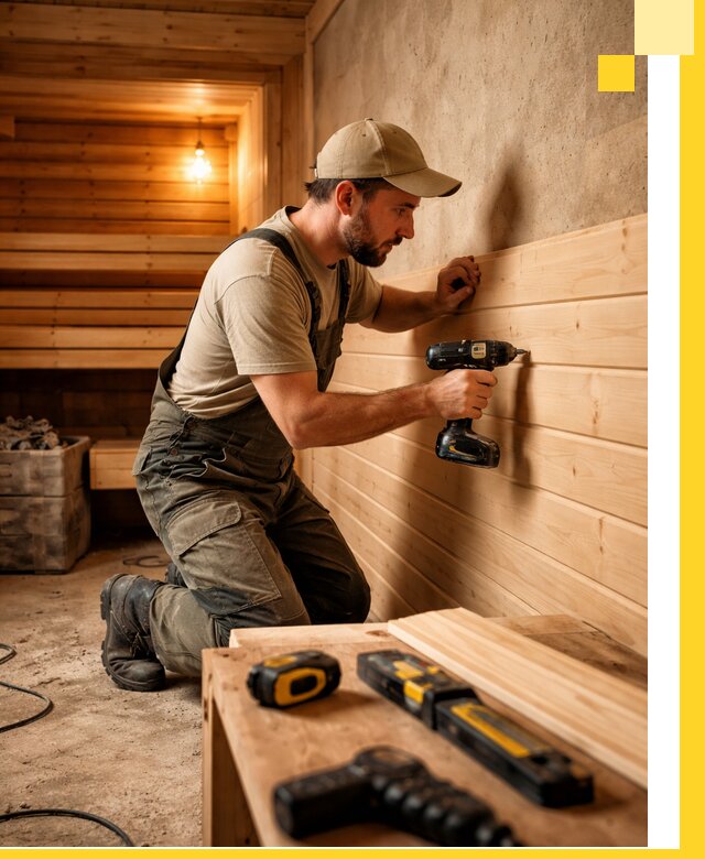 Профессиональная внутренняя отделка бани в Саянске под ключ