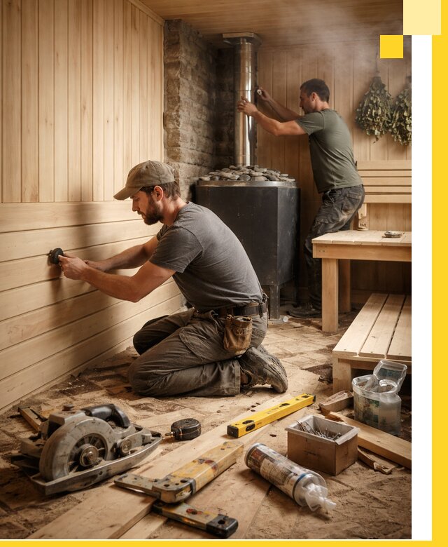 Полное строительство и оснащение парных под ключ в Саянске