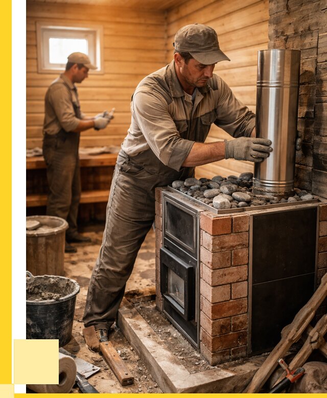 Монтаж печи в бане под ключ в Саянске от 20348 р. | ЭриданСск