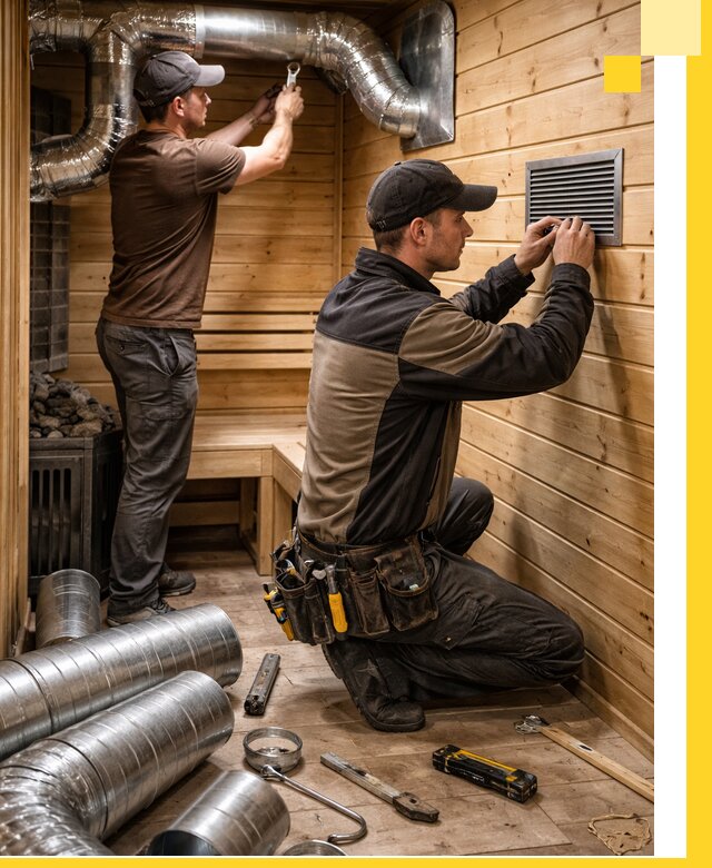 Проектирование и монтаж вентиляции бани в Саянске под ключ