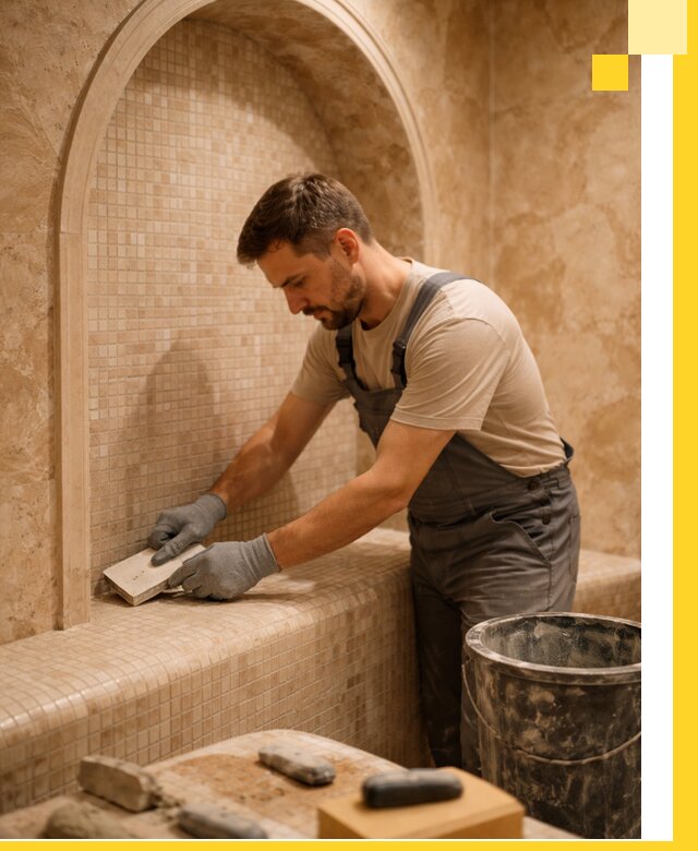 Профессиональная отделка хамамов с мозаикой под ключ в Саянске