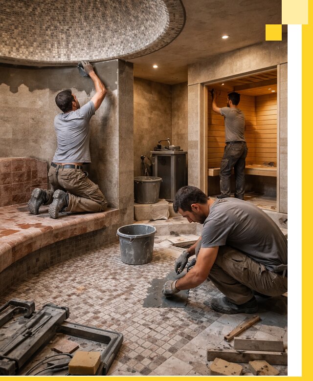 Проект и строительство хамама бани и сауны под ключ в Саянске