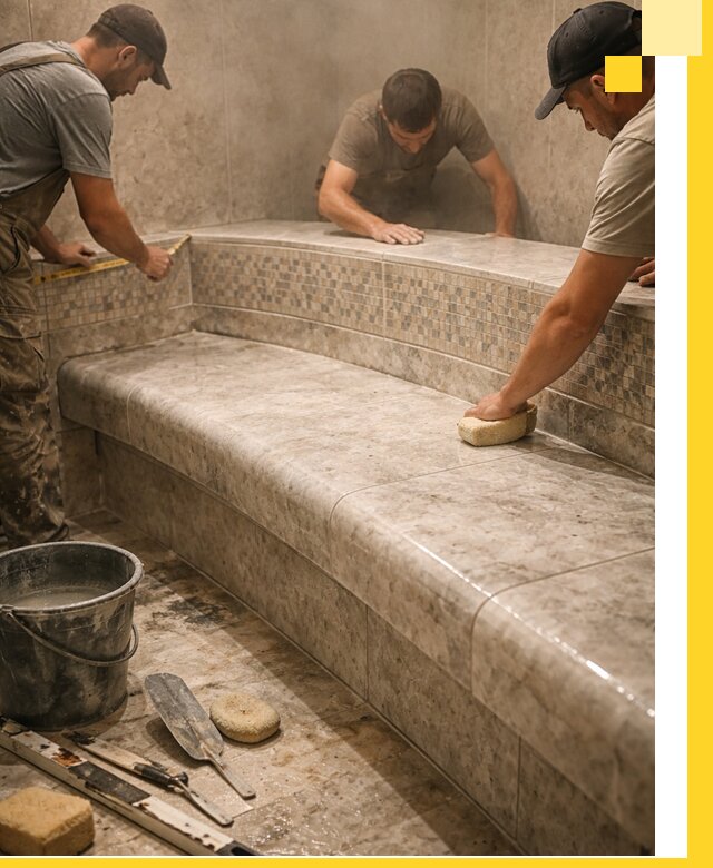 Изготовление и установка сидений для хамама в Саянске